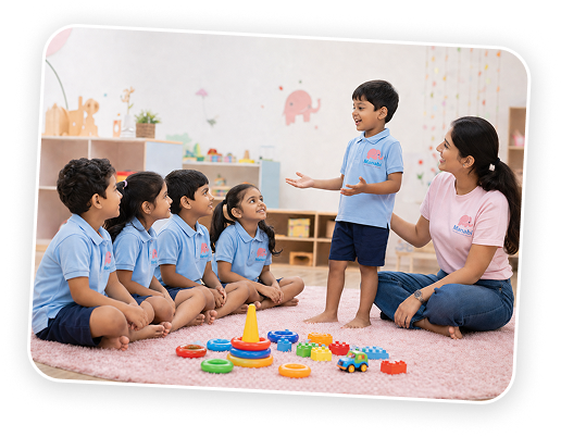 Children at Manabi Early Learning Sun City with teacher in classroom activity